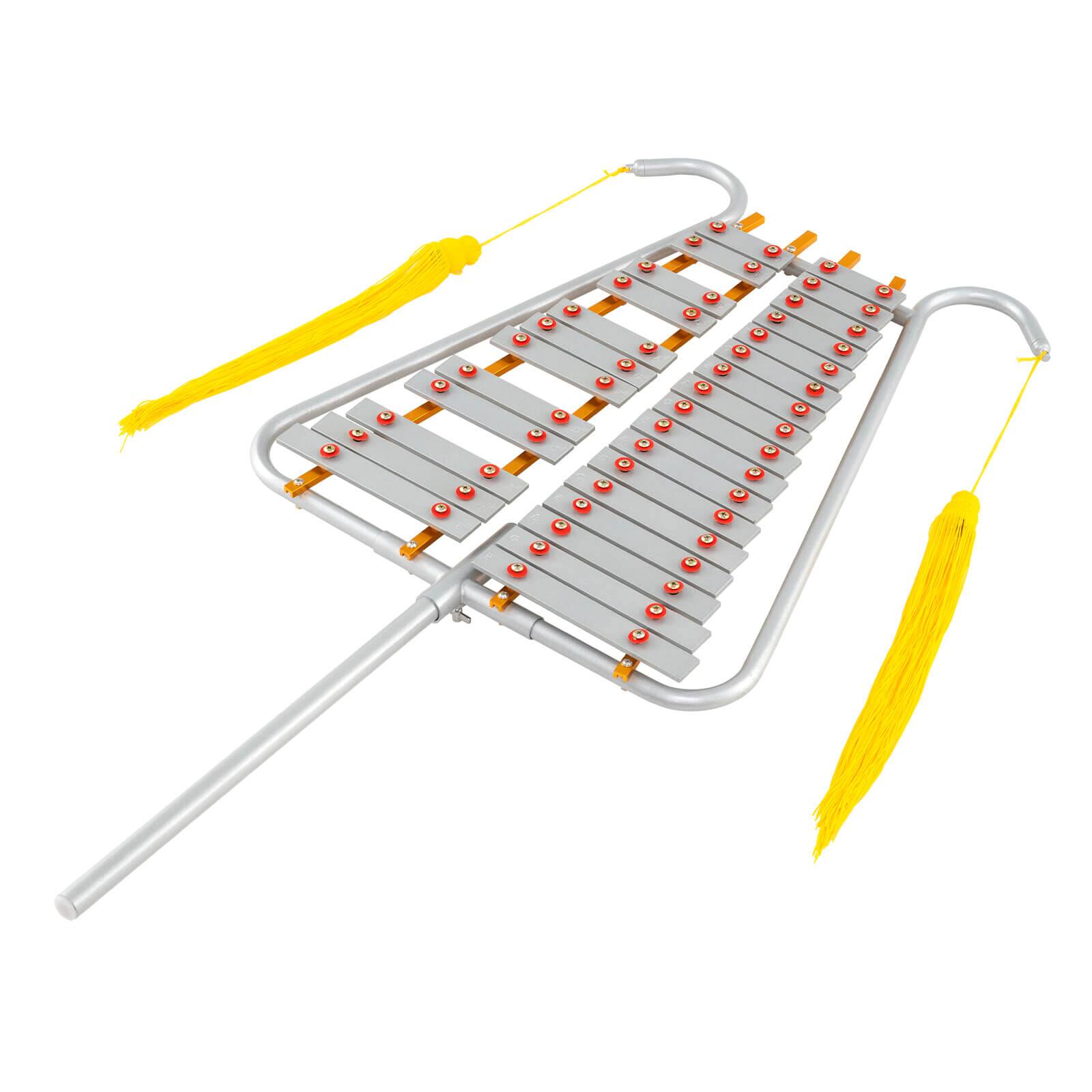 Alt View 9. Costway - Costway 29 Notes Glockenspiel Percussion Kit with Adjustable Handle, 2 Mallets, Belt Clip - Silver.