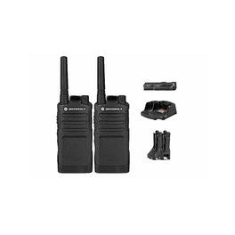 2 x Motorola RMU2040 Business Two-Way Radio 2 Watts/4 Channels Military Spec 20 Floor Range - Black