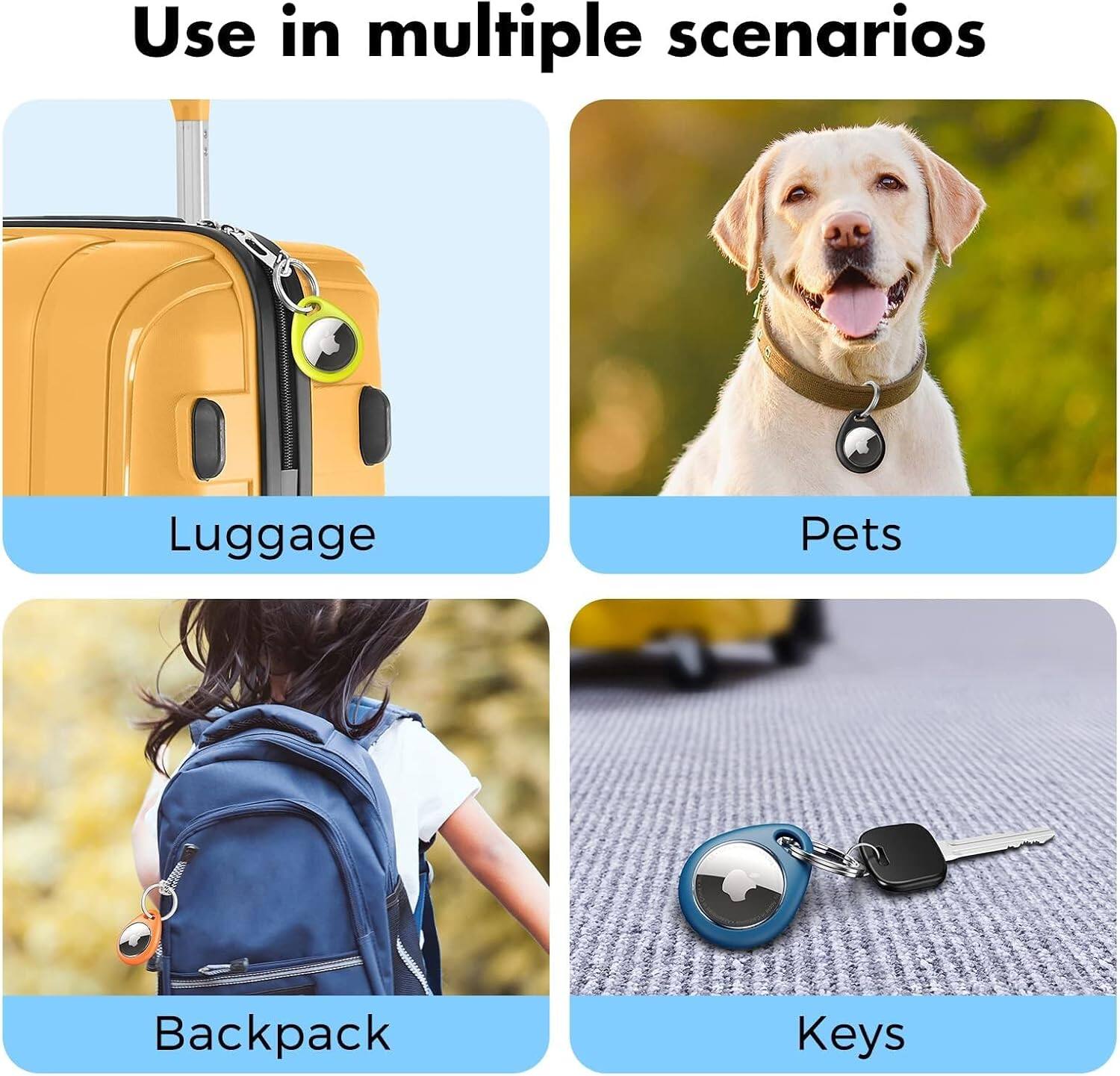 Use in multiple scenarios

Luggage

Pets

Backpack

Keys