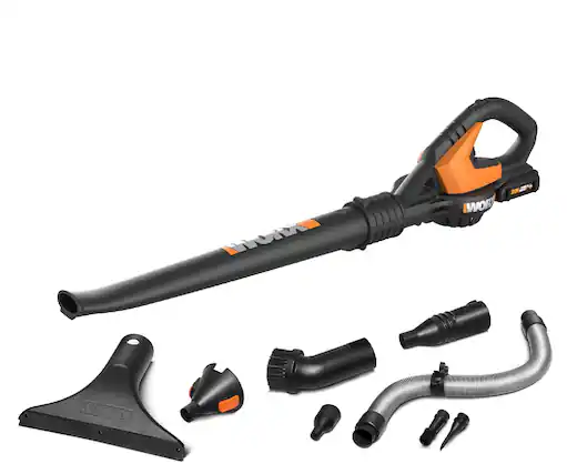 Front. WORX - WG545.1 20V AIR 120 MPH Cordless Handheld Blower (1 x 2.0 Ah Battery and 1 x Charger) - Black.