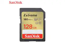 SanDisk - 128GB Extreme SDXC UHS-I/U3 Class 10 V30 Memory Card, Speed Up to 180MB/s (SDSDXVA-128G-GNCIN)