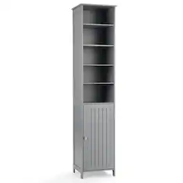 Pefilos - 72 Inches Free Standing Tall Floor Bathroom Storage Cabinet- Bathroom Storage Cabinet for Entryway Storage, Home - Gray