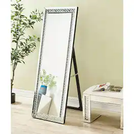 Elegant Decor - Sparkle 22 in. Contemporary Standing Full length Mirror - Clear