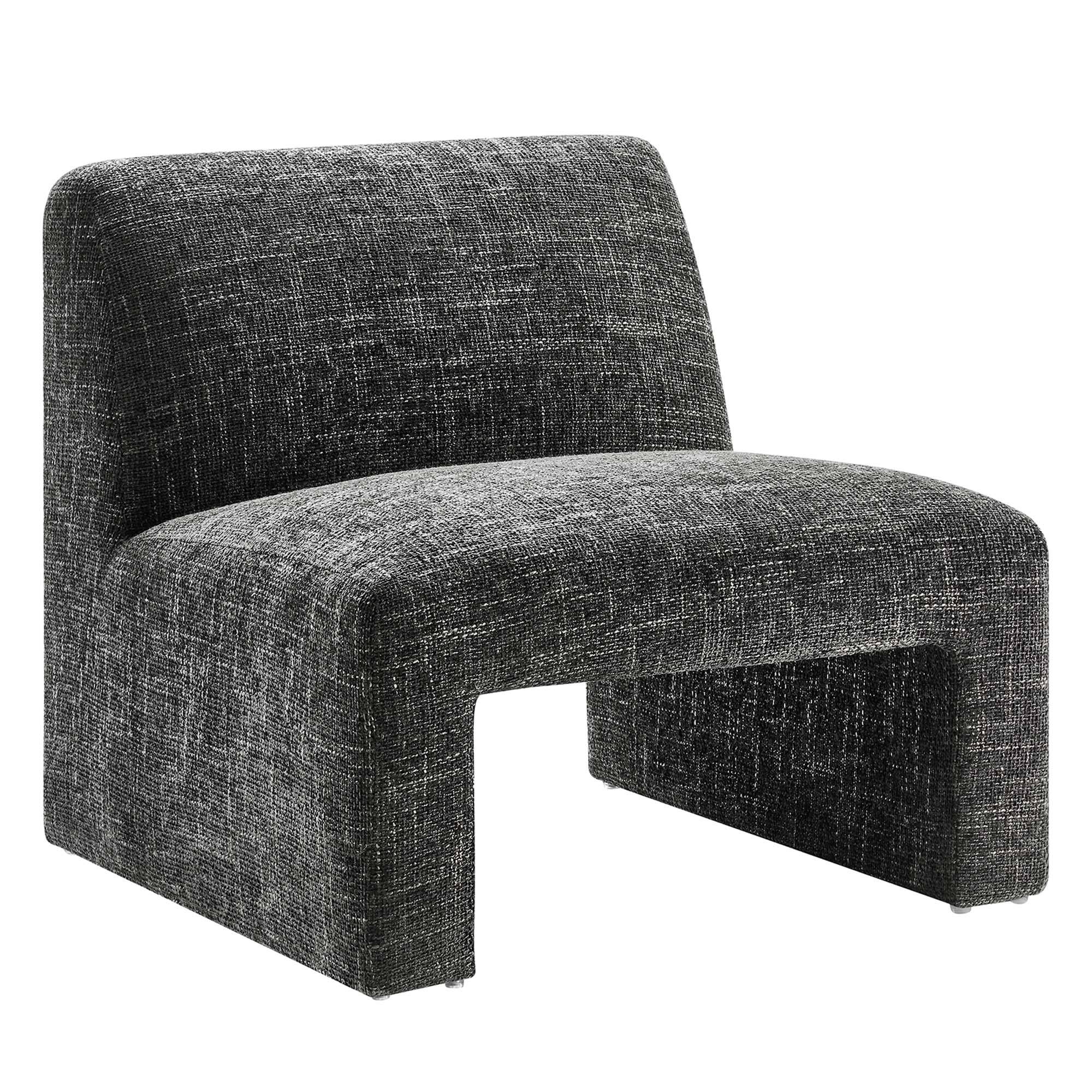 Angle. Modway - Amita Chenille Upholstered Accent Chair by Modway - Carbon Black.