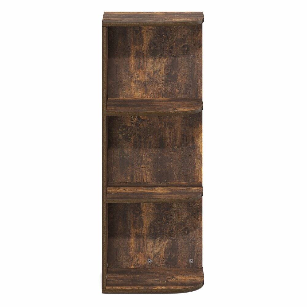 Left. Furinno - PASIR Book Shelf, 3-Tier Corner Bookshelf with Open Shelf, Standing Bookcase, 9.3 x 12 x 31.5 - Amber Pine.