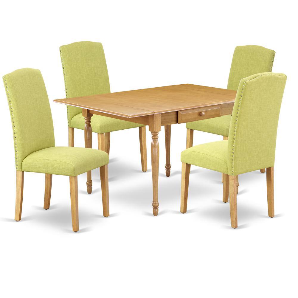 Left. East West Furniture - Dining Room Set Oak - Brown.