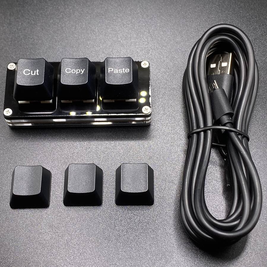 Cedar Assembly Mini 3 key Cut Copy Paste Rgb Macro Pad Gaming ...