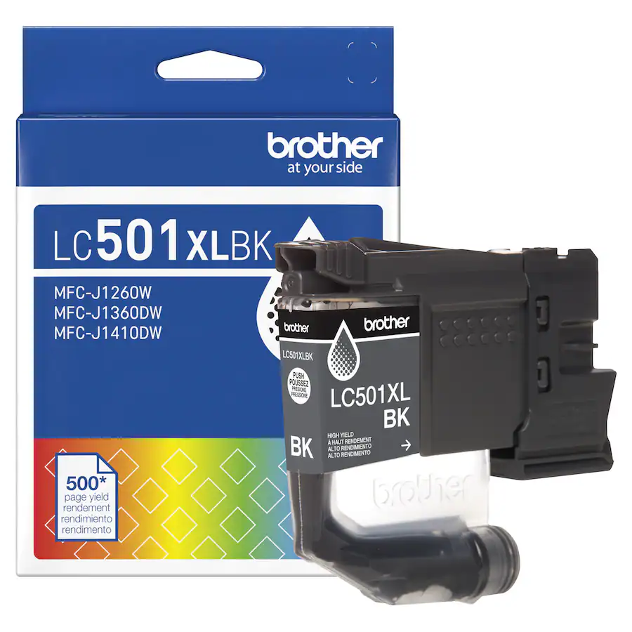 Brother Genuine LC501XLBK High Yield Ink Cartridge Black LC501XLBKS ...
