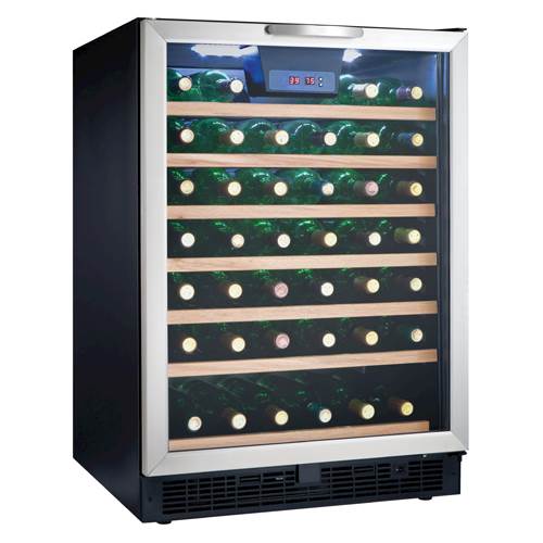 Danby - Designer 50-Bottle Wine Cooler - Black, Stainless Steel