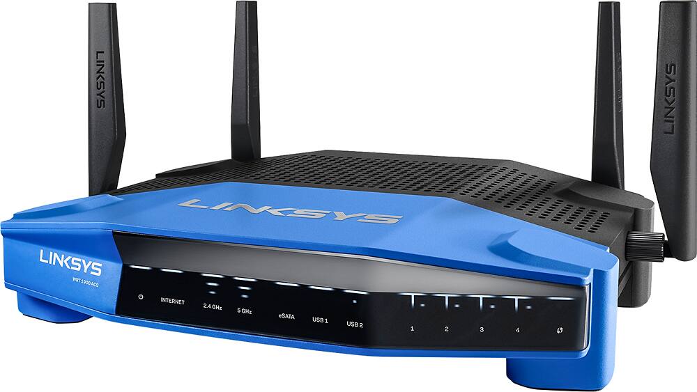 Angle. Linksys - AC1900 Dual-Band Wi-Fi Router - Black/Blue.
