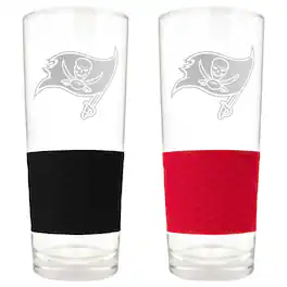 Great American Products - Tampa Bay Buccaneers 22oz. Logo Score Pint Glass Two-Piece Set - Multicolor