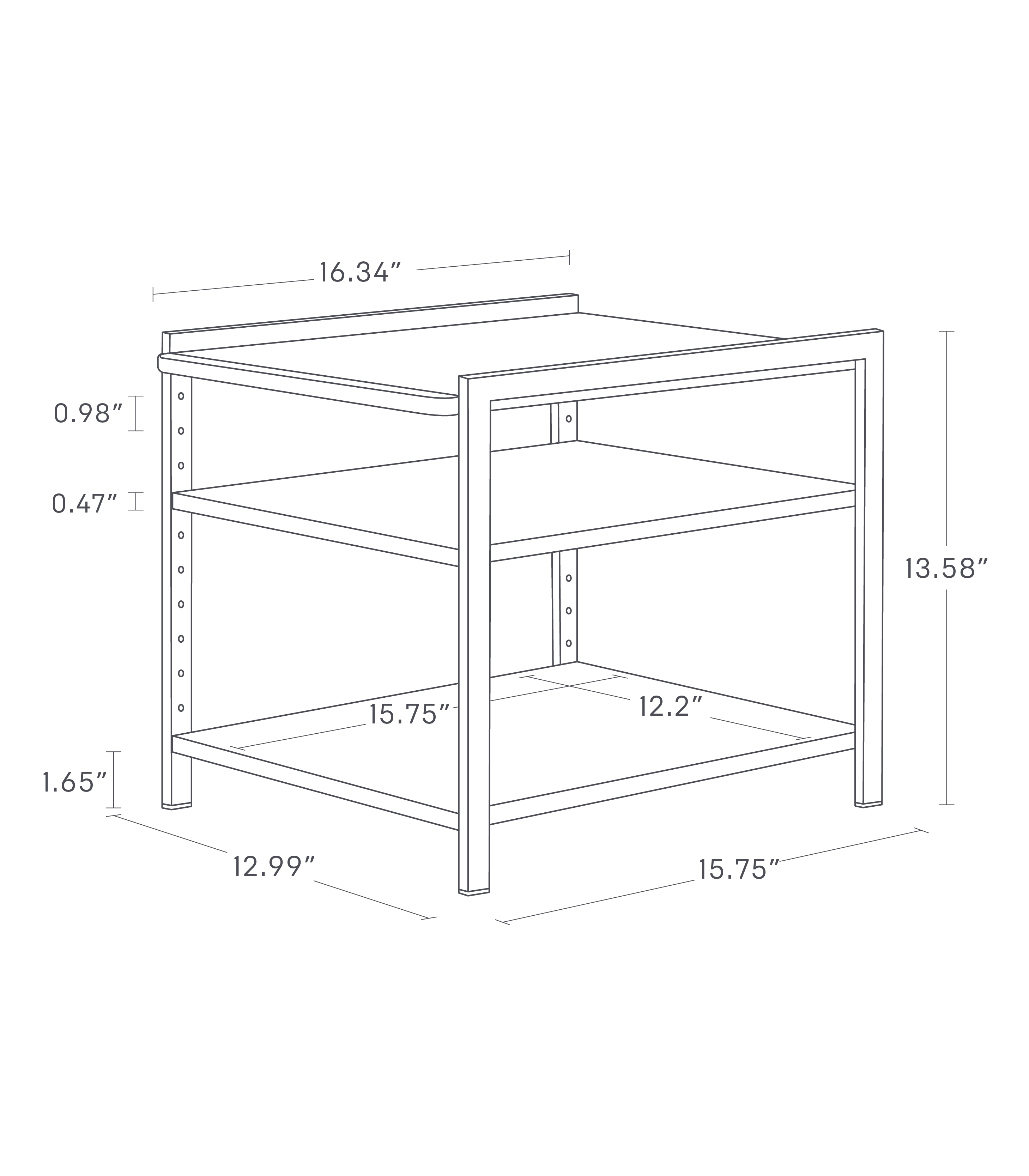 Alt View 2. Yamazaki Home - Three-Tier Cabinet Storage Rack (14" H)  - Steel - White.