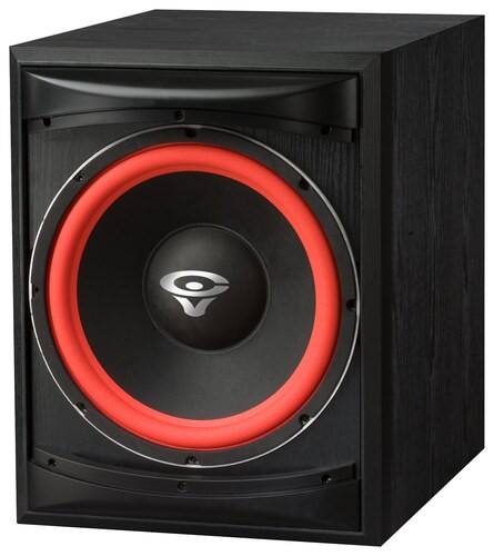 Front. Cerwin Vega - 12" 250W Powered Subwoofer - Ash Black.