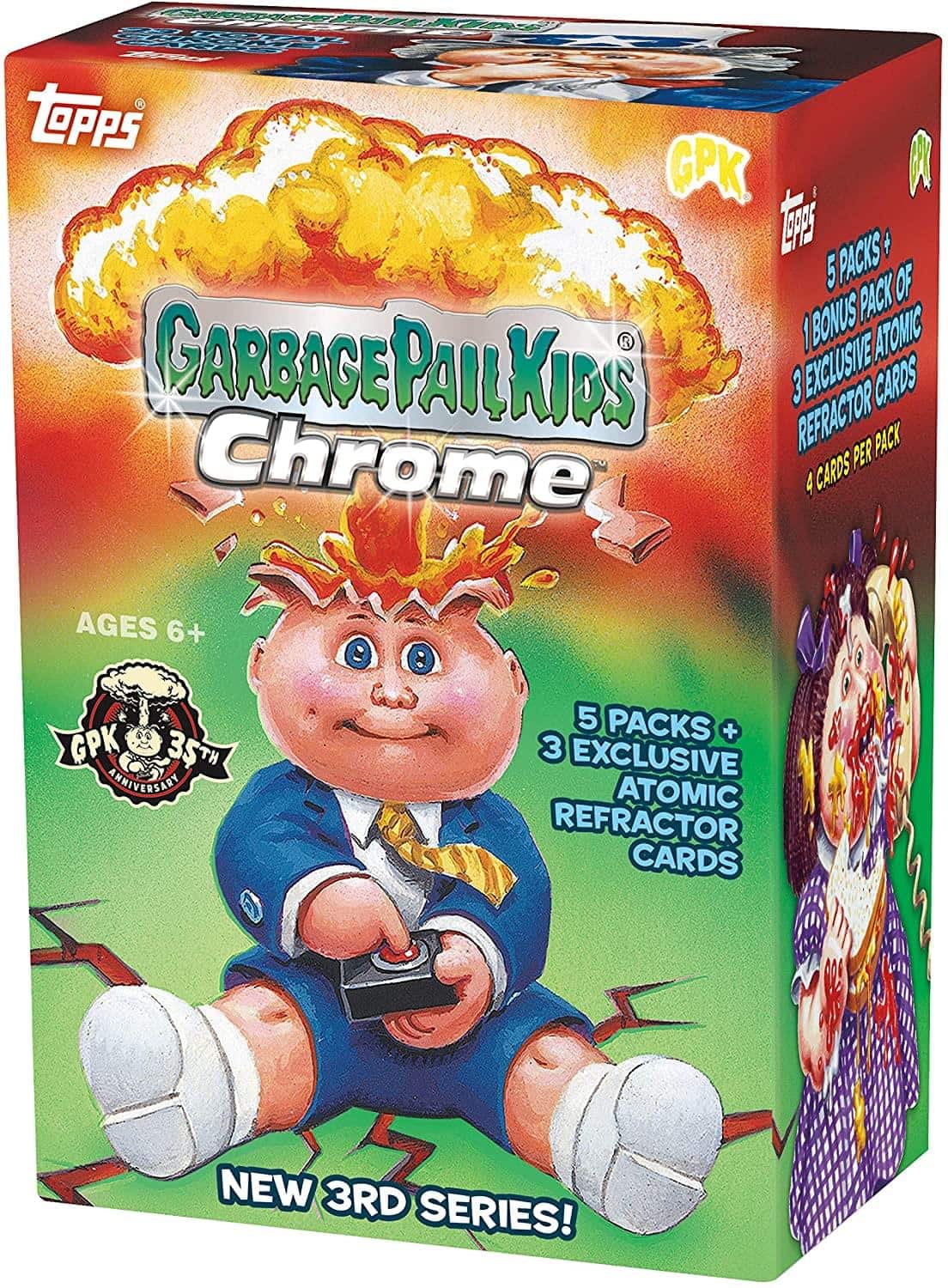 Garbage Pail Kids 2020 Topps Chrome 3rd Series Blaster Box | 5 Packs - Green