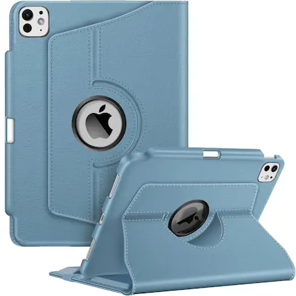 Front. Kitcheniva - Adjustable Rotating Case For iPad Pro 11 Inch M4 2024 Sleep Wake Design Ocean Blue - Ocean Blue.