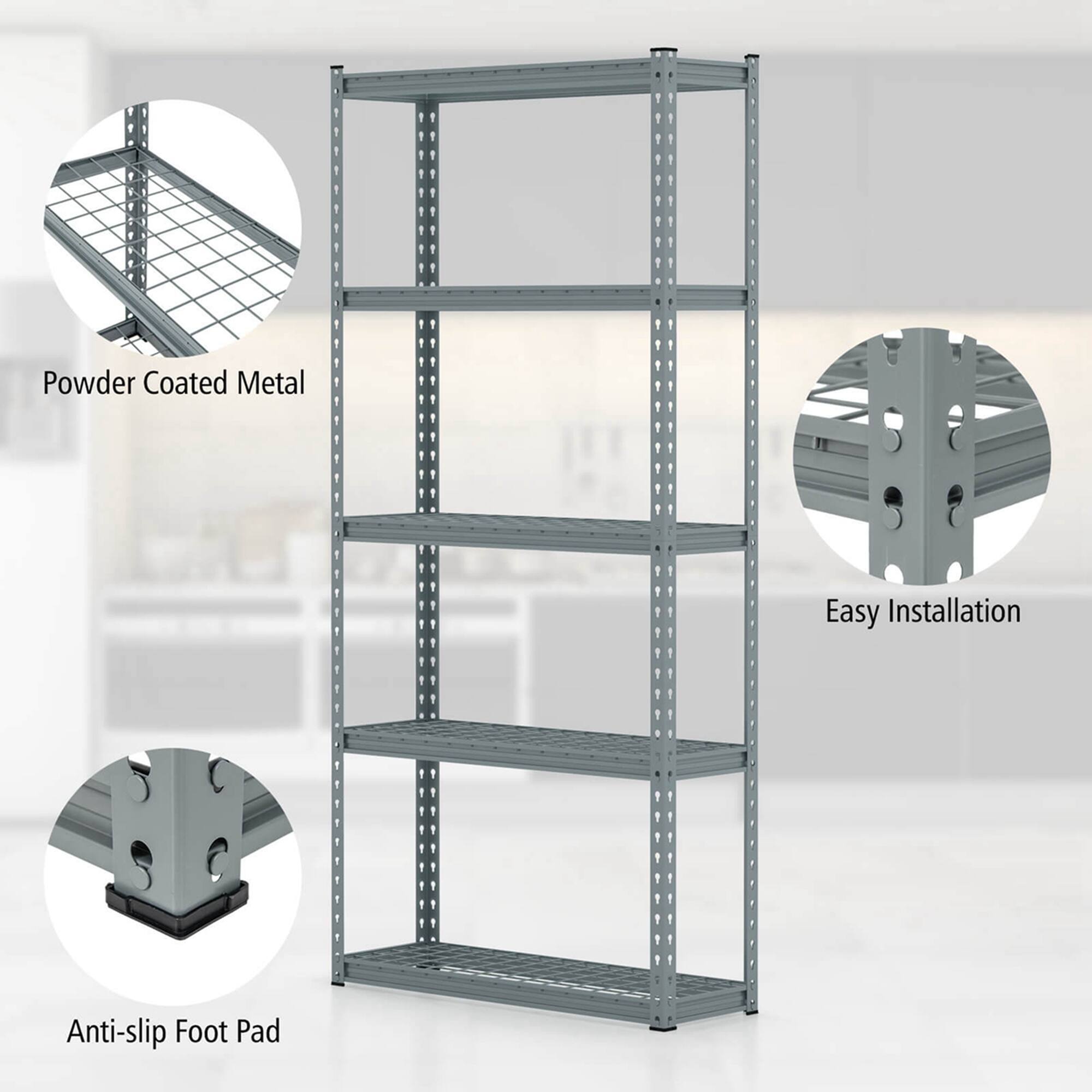 Powder Coated Metal, Easy Installation, Anti-slip Foot Pad