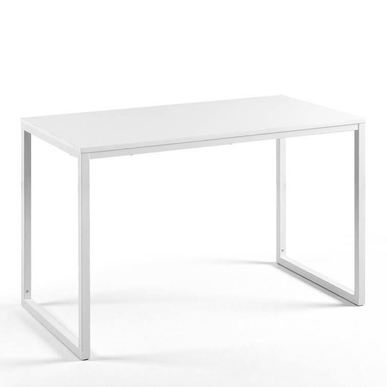 SlickBlue - Contemporary Desk with Metal Frame and Wood Surface for Home Office - White