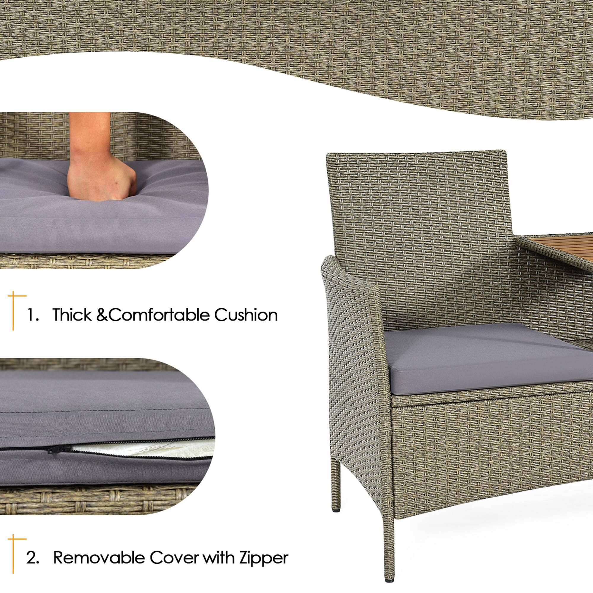 1. Thick & Comfortable Cushion  
2. Removable Cover with Zipper