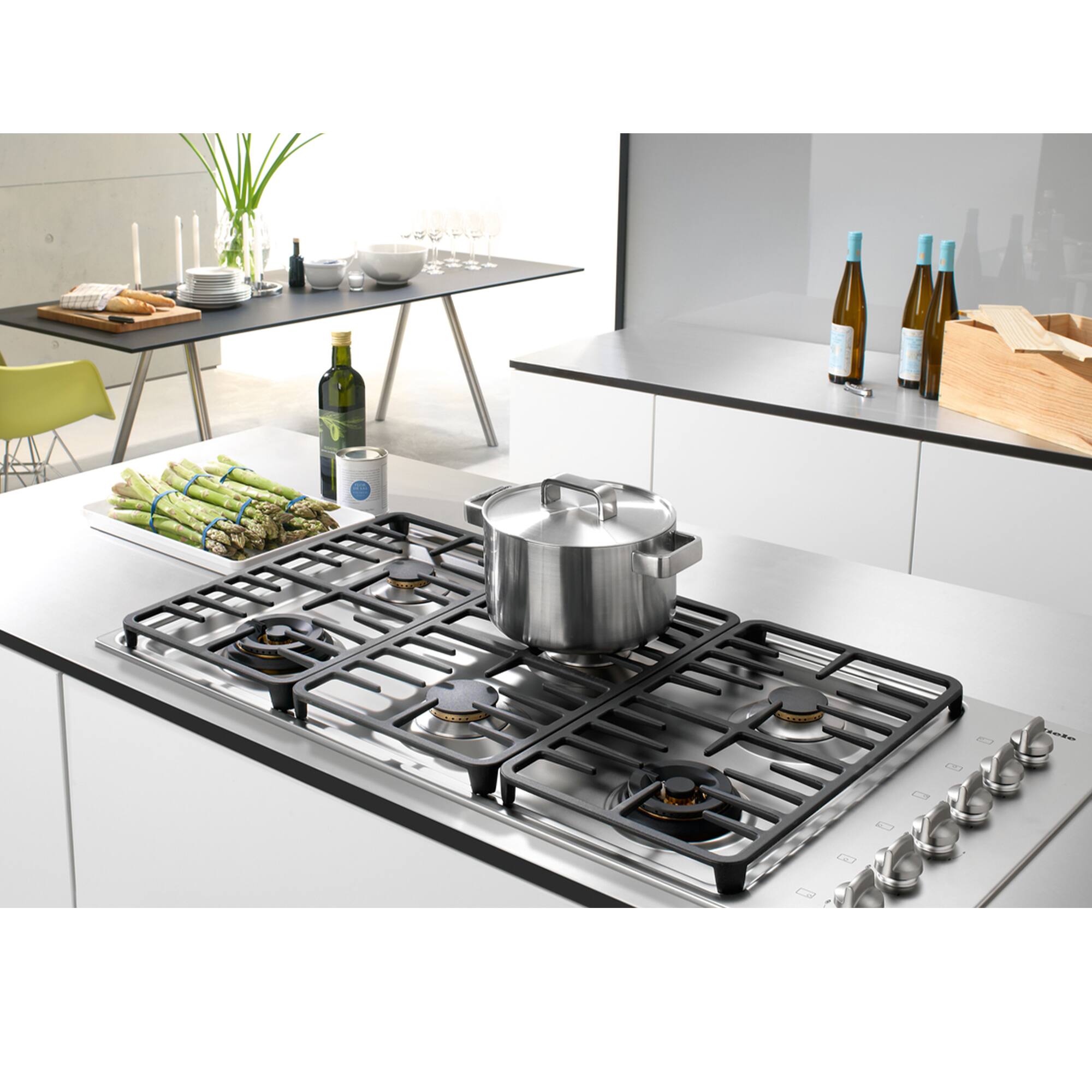 Angle. Miele - KM 3485 G - Stainless steel.