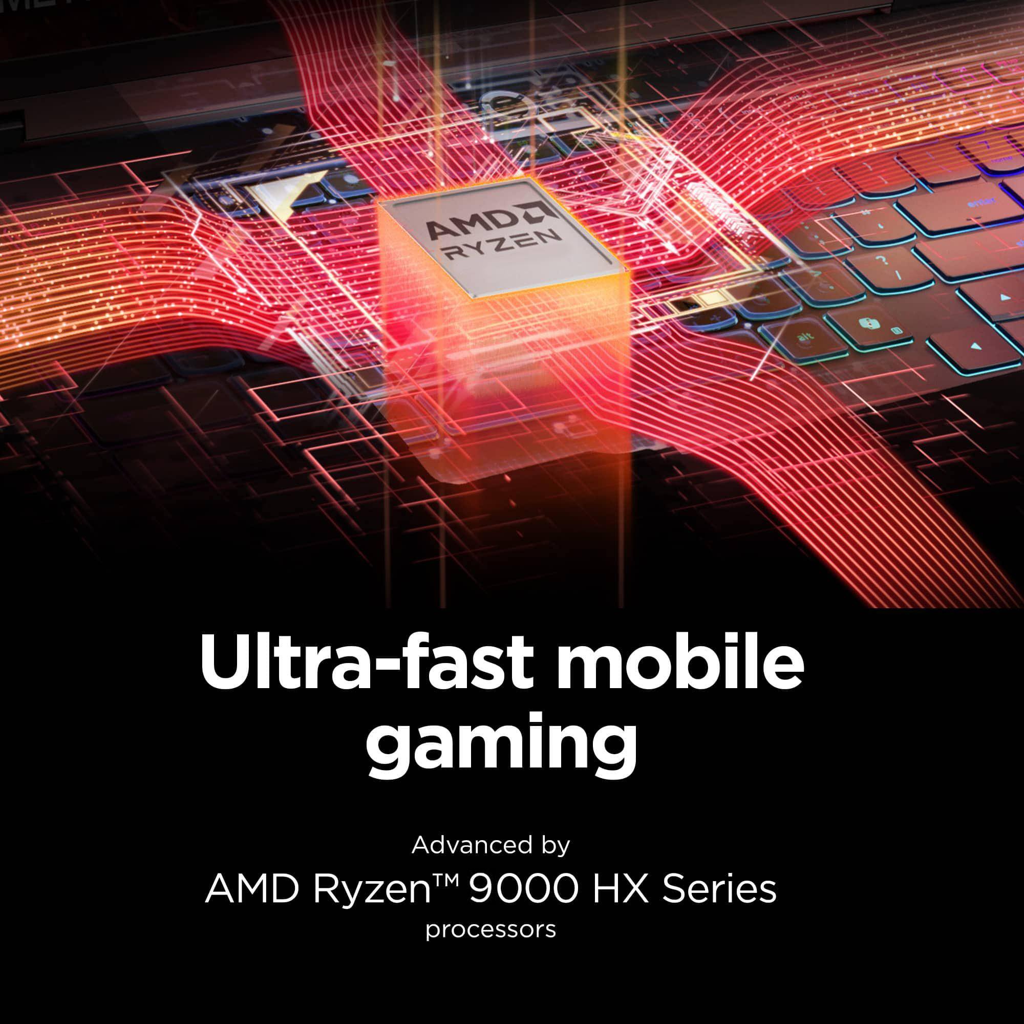 Ultra-fast mobile gaming  
Advanced by AMD Ryzen™ 9000 HX Series processors