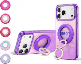 Syncwire - Magnetic Phone Ring Holder, for MagSafe Phone Grip Stand Kickstand, 360° Rotation, Double-Sided Magnet - Violet Diva