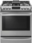 Front Zoom. LG - 6.3 Cu. Ft. Self-Cleaning Slide-In Gas Range with ProBake Convection - Stainless steel.
