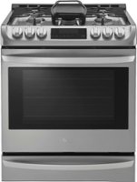 LG - 6.3 Cu. Ft. Smart Slide-In Gas True Convection Range with EasyClean and UltraHeat Power Burner - Stainless steel - Front_Zoom