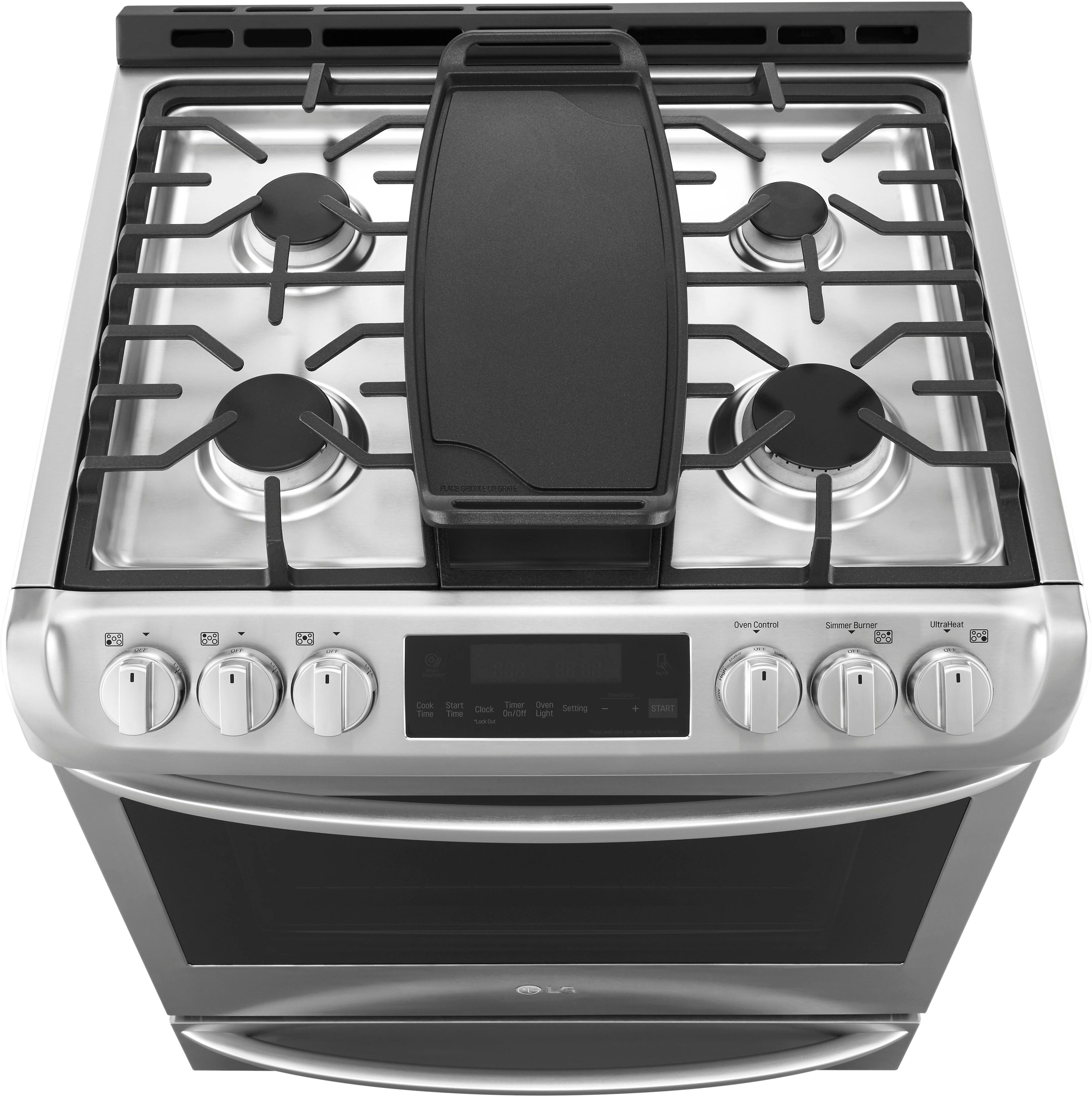 Alt View 12. LG - 6.3 Cu. Ft. Smart Slide-In Gas True Convection Range with EasyClean and UltraHeat Power Burner - Stainless Steel.