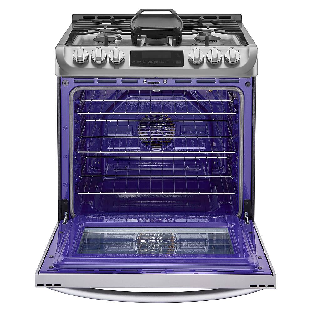 Alt View 2. LG - 6.3 Cu. Ft. Smart Slide-In Gas True Convection Range with EasyClean and UltraHeat Power Burner - Stainless Steel.