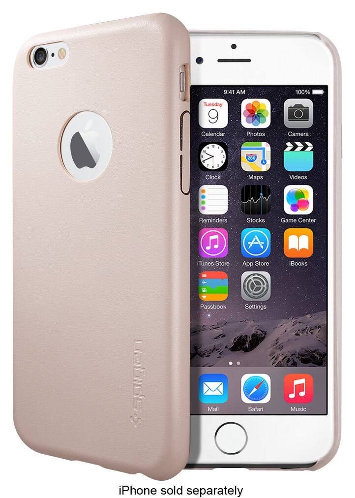 Spigen - Leather Fit Case for Apple® iPhone® 6 - Soft Pink - Larger Front