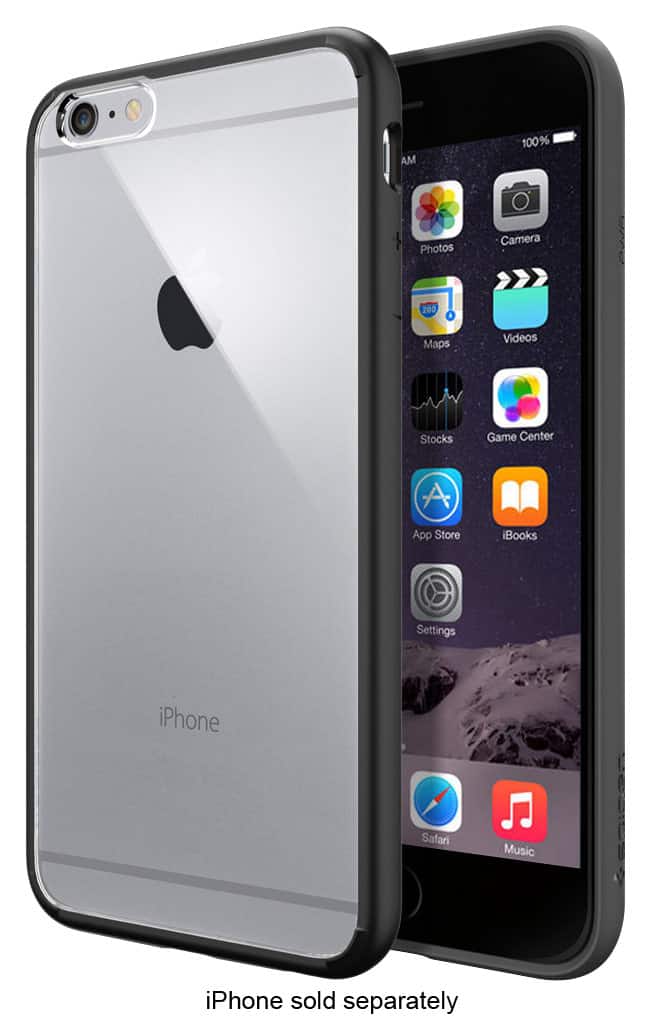 Front. Spigen - Ultra Hybrid Case for Apple® iPhone® 6 Plus - Black.