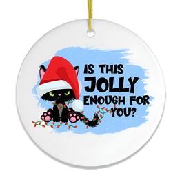 OrnamentallyYou - Funny Black Cat Cranky Christmas Humor Ornament - Multi-colored