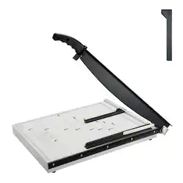 VEVOR - Paper Cutter, Guillotine Trimmer, 18" Cut Length, 15 Sheets Capacity, Guillotine Paper Cutter with Guard Rail/Blade Lock - White + Black