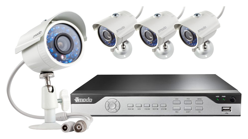 Best Buy: Zmodo 8-Channel, 4-Camera Outdoor DVR Surveillance 