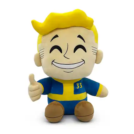 Front. Youtooz - Fallout Vault Boy 16" Plush - Yellow/Blue/Brown.