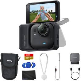 Insta360 - GO Ultra Standard Bundle Midnight 4K Camera, Lightweight & Portable Kit with 128GB Memory, Case + More - Black