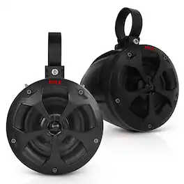 Pyle - 4" Off-Road Bluetooth Waterproof Speakers -800W Peak Power Amplified Speaker System for ATV / UTV, Golf Cart, Boat - Black