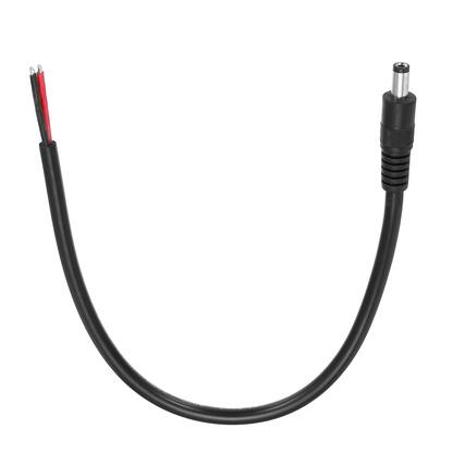 Front. Unique Bargains - DC Power Pigtails Cable, 5.5x2.5mm Male to Bare Wire, 30cm, for CCTV Camera, DVR, LED Strip - Black.