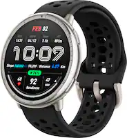 Amazfit - Active 2 Smartwatch 44mm Silicone - Black - (2025) - Front_Zoom