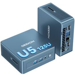 GEEKOM - IT12 Mini PC, 14th Gen Intel Ultra U5-125H, 16GB DDR5 RAM& 512GB SSD, Windows 11 Pro Pre-installed - Blue