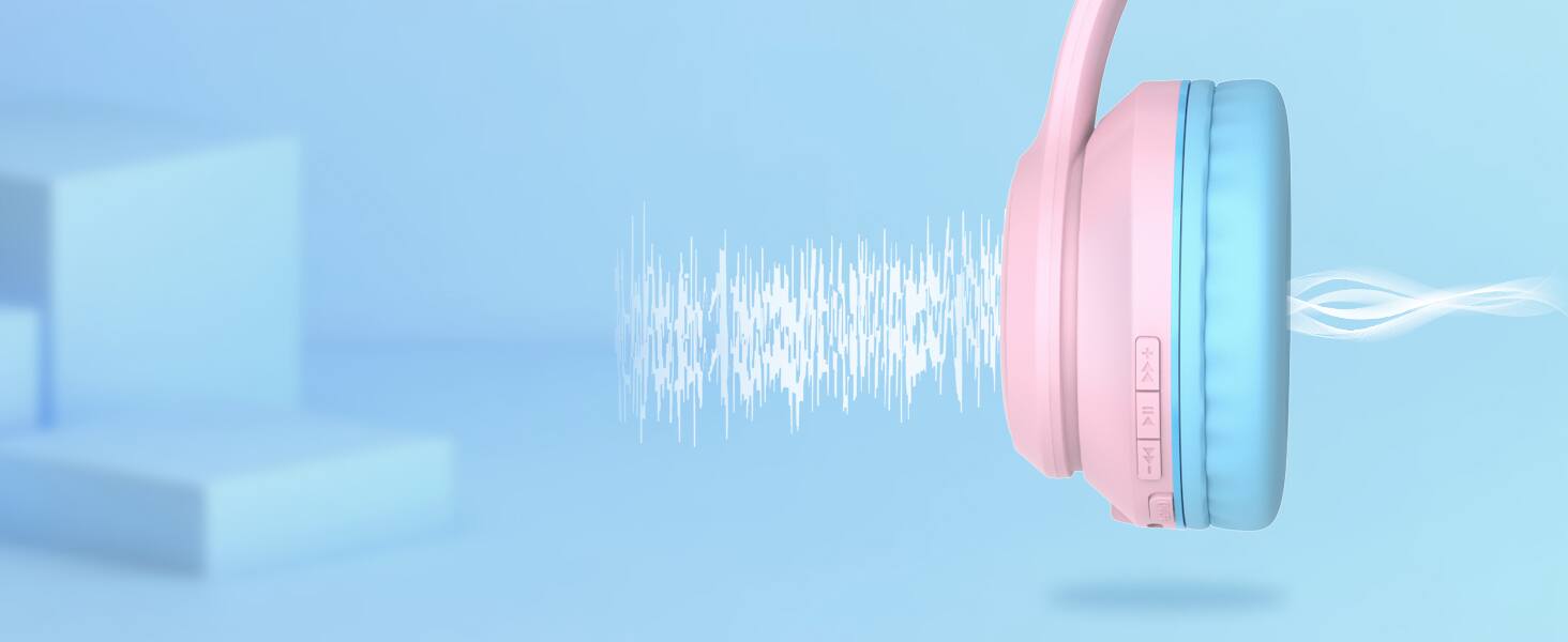 Alt View 9. Loheer - Loheer Kids Bluetooth 5.4 Headphones with Cat Ear RGB Lights, 94dB Volume Limit, 50H Playtime, Pink/Blue.