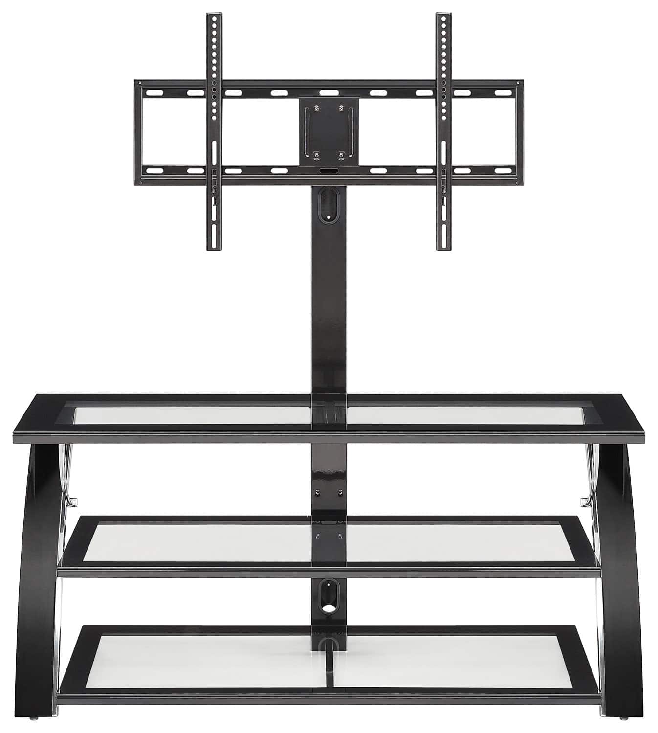 Front. Whalen Furniture - 3-in-1 TV Console for Most Flat-Panel TVs Up to 58" - Glossy Black.