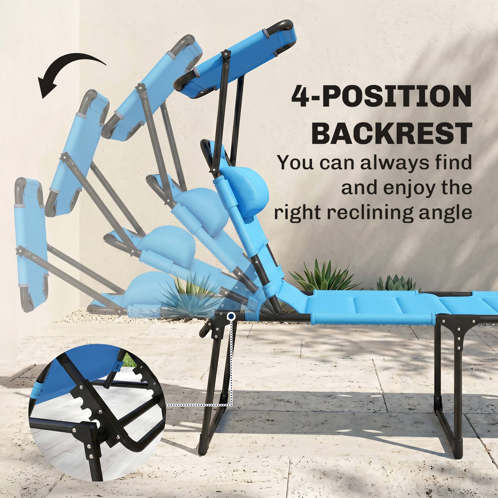4-POSITION BACKREST  
You can always find and enjoy the right reclining angle