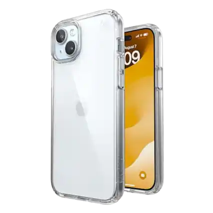 Front. Speck - Speck Presidio Perfect-Clear Case - iPhone 15 Plus - Clear.