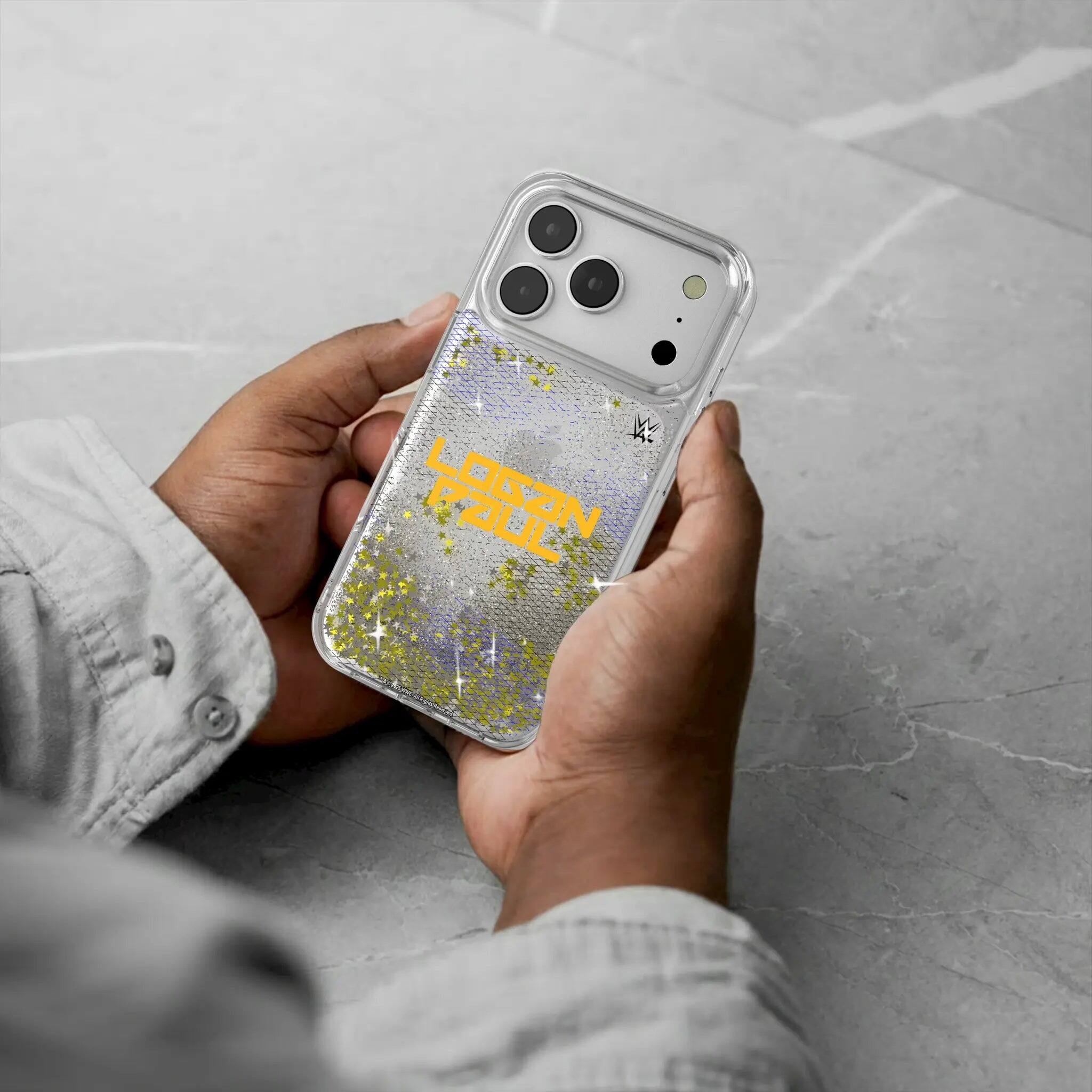 Back. Keyscaper - WWE Steel Glitter Phone Case - Apple iPhone 15 Pro Max - Logan Paul.