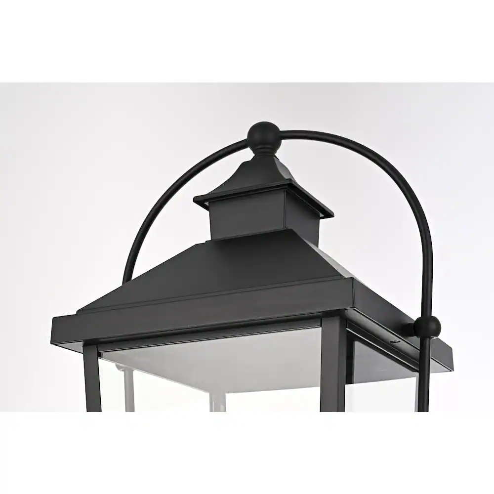 Alt View 1. Elegant Lighting - Luz 27 inch Outdoor Post light in Black - Black And Clear.