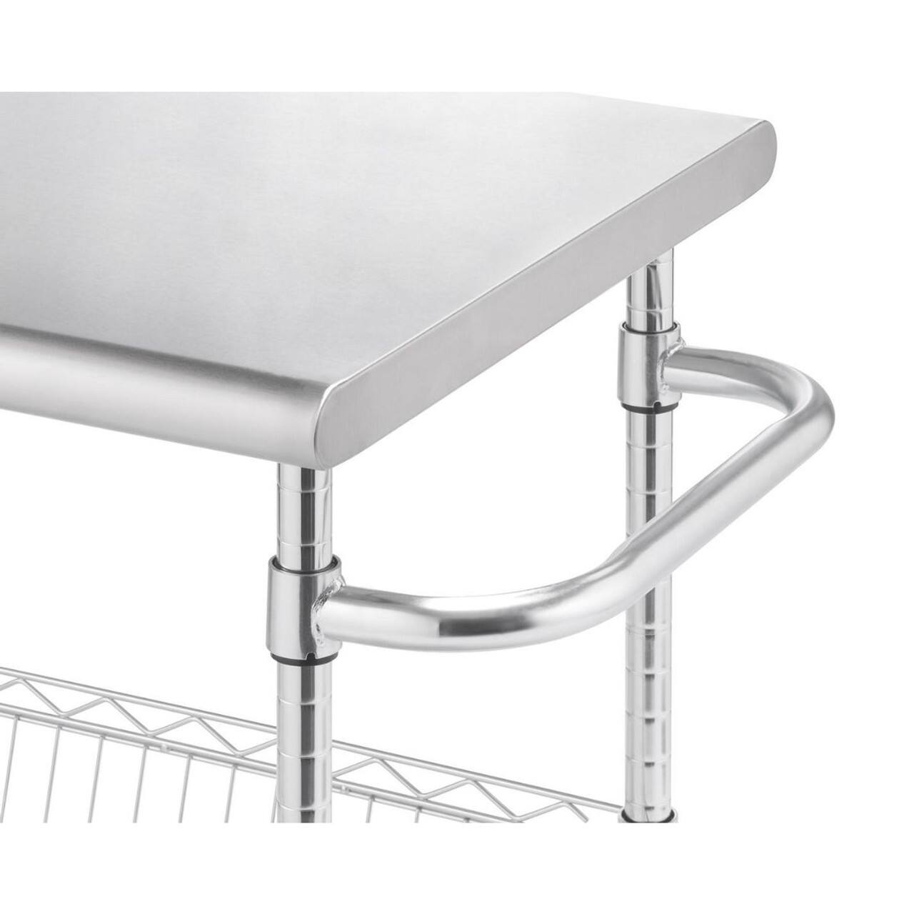 Alt View 14. TRINITY - EcoStorage 24" Stainless Steel Kitchen Cart NSF Chrome - Chrome.