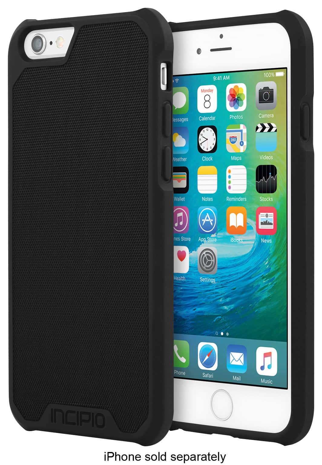 Incipio - Specialist Case for Apple® iPhone® 6 and iPhone 6s - Black/Black - Larger Front