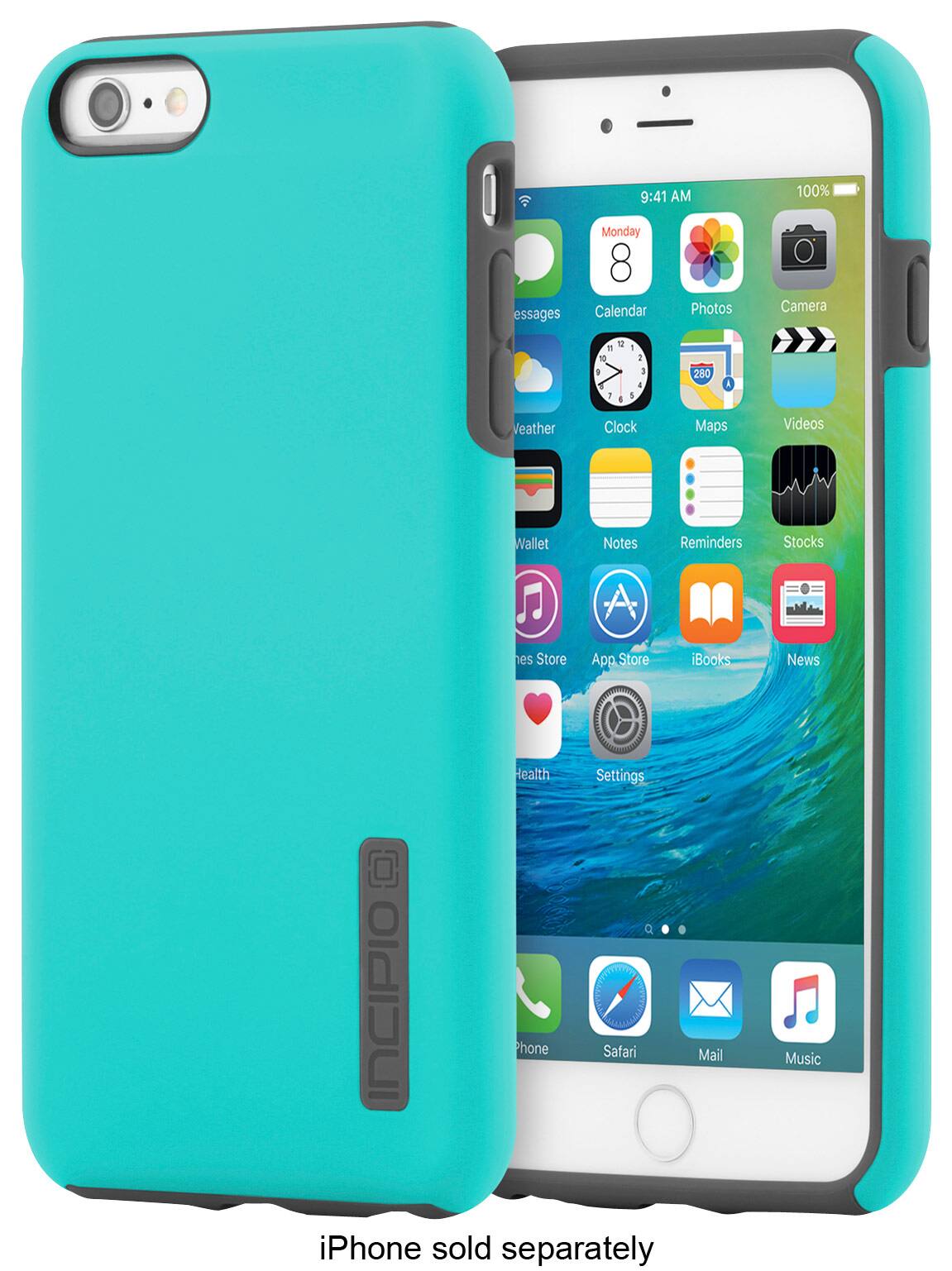 Front. Incipio - DualPro Case for Apple® iPhone® 6 Plus and iPhone 6s Plus - Turquoise/Charcoal.