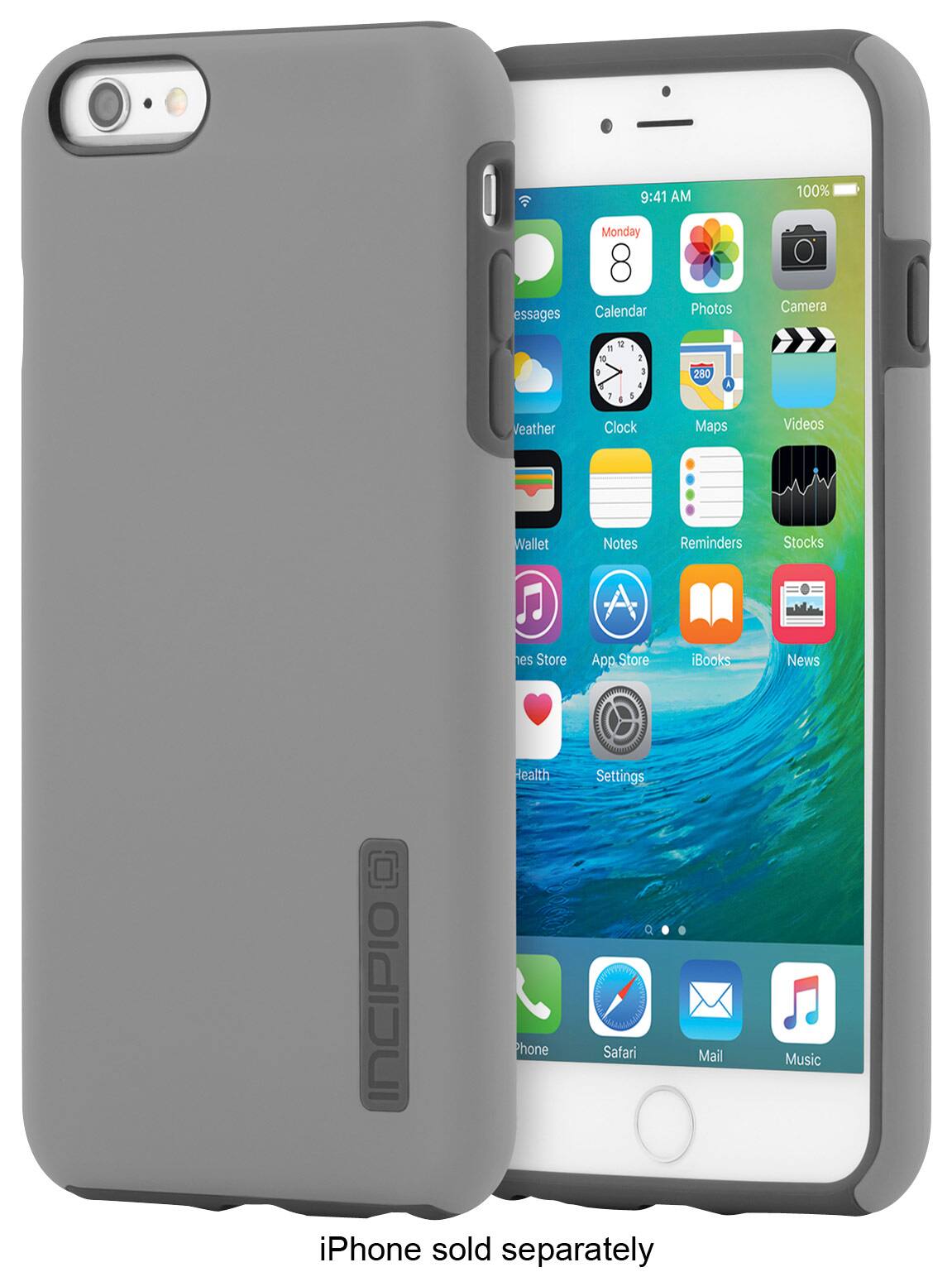 Front. Incipio - DualPro Case for Apple® iPhone® 6 Plus and iPhone 6s Plus - Gray/Dark Gray.